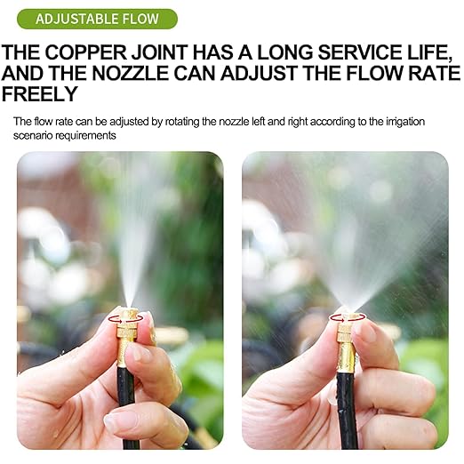 Drip Irrigation Kit,Automatic Garden Watering System with Timer, New Quick Connectors and 360-degree Bending Dropper Atomizing Copper Nozzles for Watering System for Garden Plant Lawn Patio. (Timer)