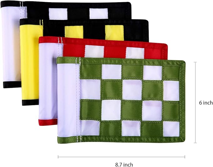 Golf Flag,Konday Checkered Training Putting Green Flags, Golf Target Flags for Indoor Outdoor Backyard Garden,8.7inch*6inch (4-pack)