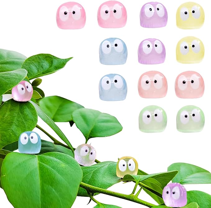 12pcs Plants Magnets Tiny Plant Safe Magnets Miniature Figurines, Fairy Garden Supplies House Plant Leaf, Key Holder Decorative (12 Dust Bunnies)