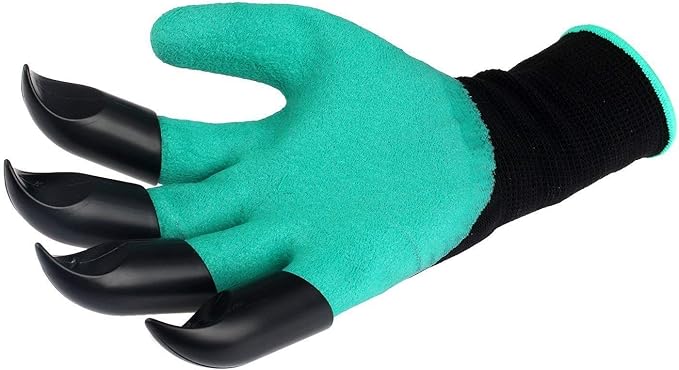 Garden Gloves with Fingertips Claws Quick– Great for Digging Weeding Seeding Poking -Safe for Rose Pruning Best Gardening Tool Best Gift for Gardeners (Double Claw)