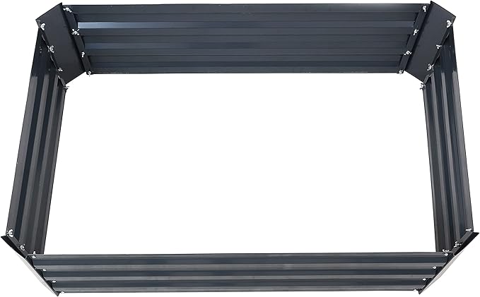 Sunnydaze 11.75" H Raised Metal Garden Bed - Galvanized Raised Garden Bed Outdoor for Vegetables and Flowers - Dark Gray - 4' x 3' Rectangle
