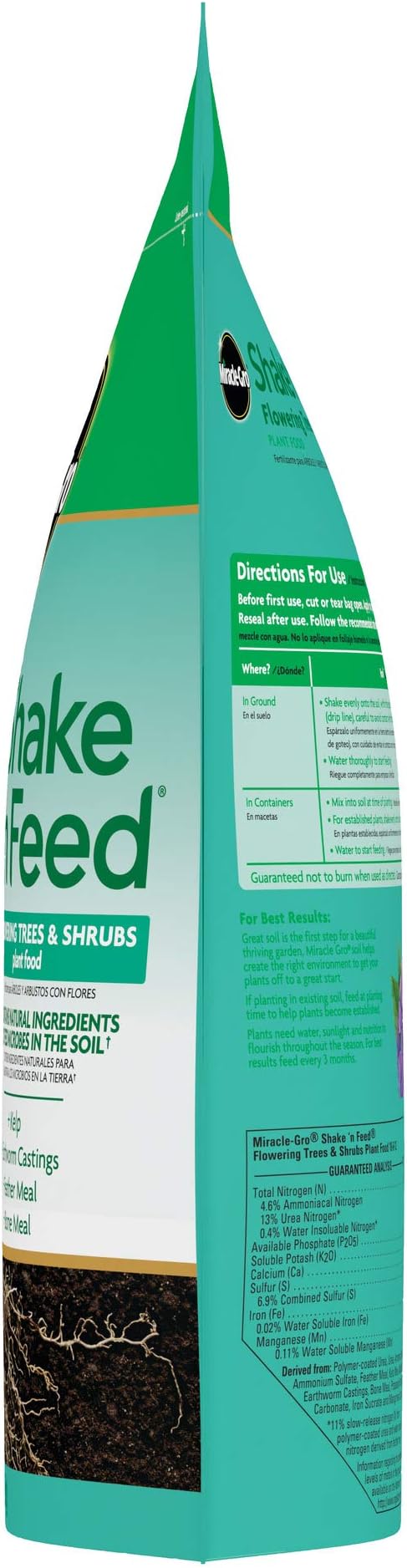 Miracle-Gro Shake 'N Feed Flowering Trees and Shrubs Plant Food, For In-Ground and Container Plants, Acid-Loving Flowering Plants, 8 lbs.