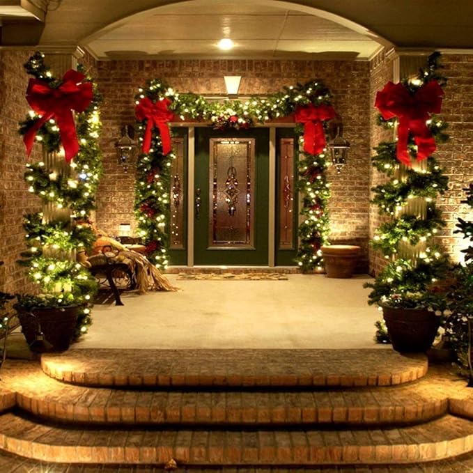 Toodour Solar Christmas Lights, 2 Packs Total 144ft 400 LED 8 Modes Solar String Lights, Waterproof Solar Outdoor Christmas Lights for Garden, Patio, Fence, Balcony, Christmas Tree Decor - Warm White