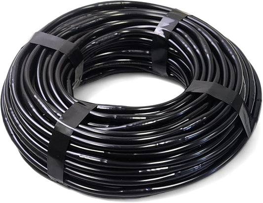 100' Feet USA MADE - Irrigation Drip Line Emitter Tubing, 6" Spacing, 1/4" .52 GPH, color black (.170 ID x 240 OD)