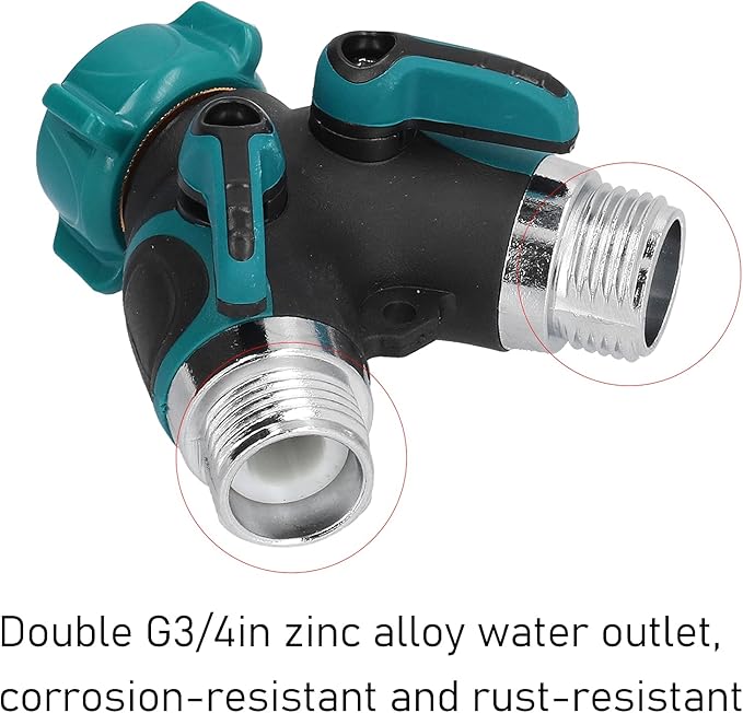 Hose Adapter, Heavy Duty 2 Way Hose Splitter Y Shape with Extended Nozzles and Gaskets for Garden Lawn for Irrigation