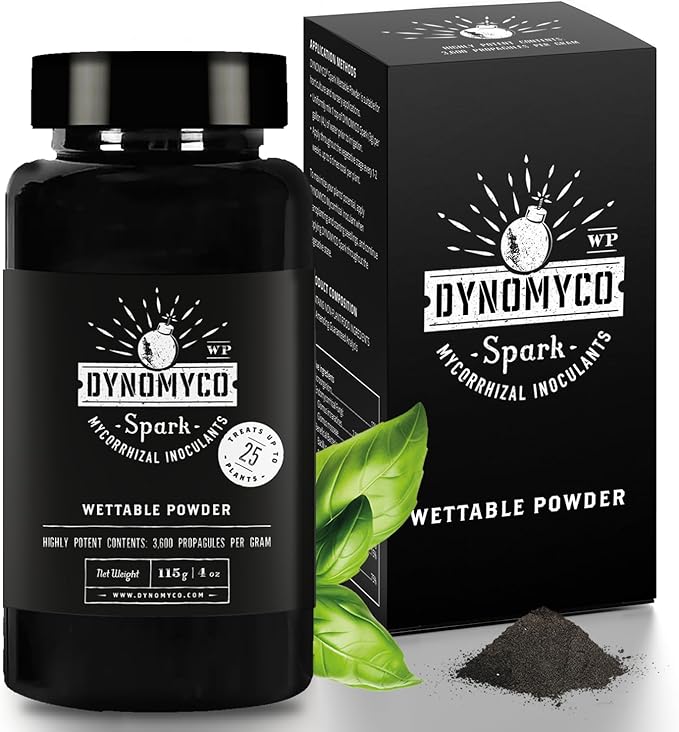 DYNOMYCO Spark 3 in 1 Mycorrhizal Inoculant Root Enhancer Powder for Plants – Root Stimulator for Plants Increases Access to Macro and Micro Nutrients (4 Oz/Up to 25 Plants)