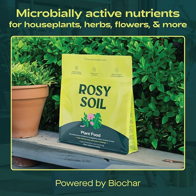 Plant Food - Microbially Active Fertilizer for Houseplants, Herbs, Flowers – Enriched with Biochar, Kelp, and Worm Castings – Organic Food for Healthy Growth – 2 Quarts