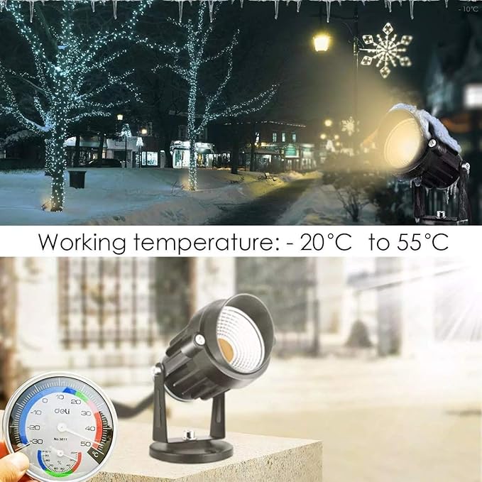 Svater LED Landscape Lights,12V Low Voltage Spotlights Outdoor with Stake,2700K Warm White,1200Lumens Plug in Outdoor Spotlights for Garden, Backyard,Lawn - 4 Pack