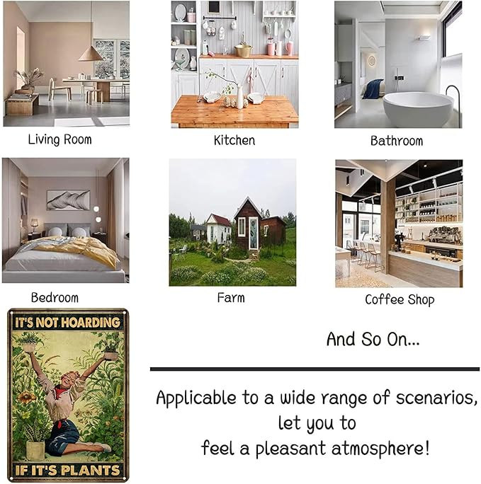 Bestylez Gardening Gifts Vintage Gardening Tin Sign It‘s Not Hoarding If It's Plants Sign for Home Garden Greenhouse Living Room Bedroom Outdoor Decor 8X12 Inch (3066)