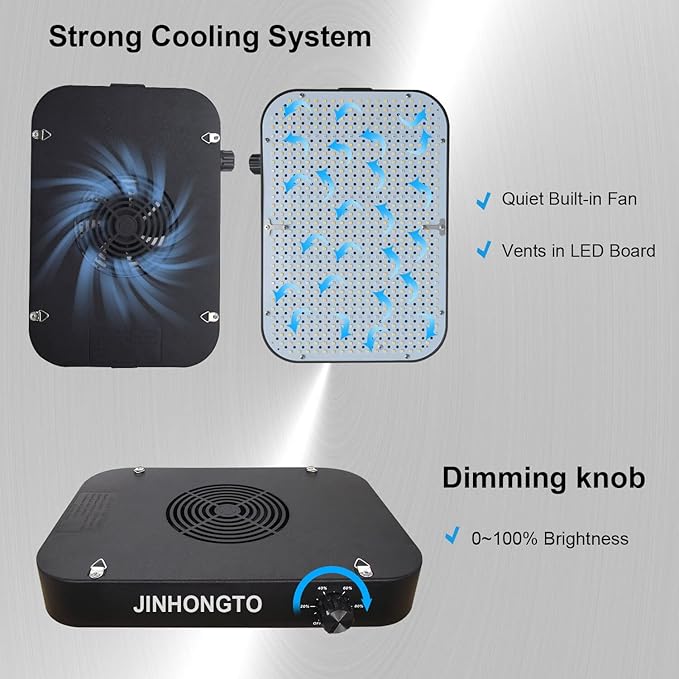 65 Watt Dimmable Grow Light LED Full Spectrum UV IR, Best Grow Lights for All Indoor Plants, Veg Seed Starting Seedlings Houseplant Plant Light