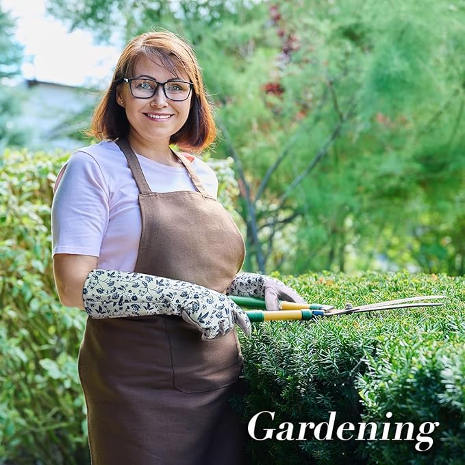 KAYGO Gardening Gloves for Women Long Sleeve, Light Protective Gloves for Yard and Outdoor Work, Best Garden Gifts for Gardener,Gray,Large