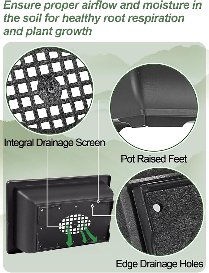 8 Packs Bonsai Training Pot with Humidity Tray - 6.5in & 9in Training Nursery Pots Kit, Plastic Plants Growing Planter with Drainage Tray, Indoor Succulents Decor Garden