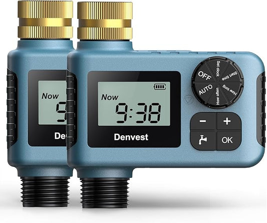 2 Packs Hose Timer with Brass Inlet, Water Timer for Garden Hose Faucet, Sprinkler Timer Outdoor