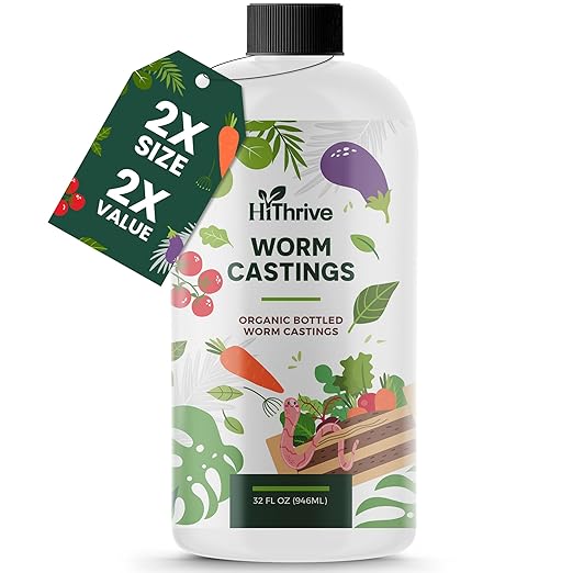 32oz Worm Castings for Plants - Makes 64 Gallons of Earthworm Castings Compost Tea, Liquid Worm Casting – Nutrient-Rich Organic Compost Worms for Healthier Soil & Vibrant Plant Growth