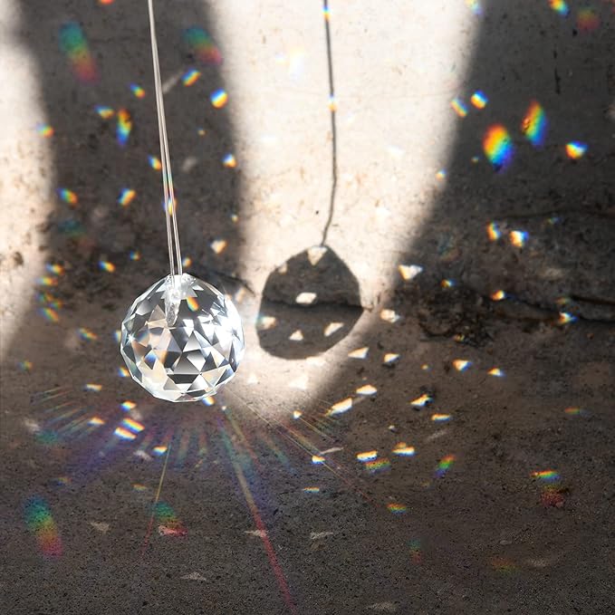 MerryNine 30mm/1.18" 15 Pack Crystal Ball Prism Sun Shine Catcher Rainbow Pendants Maker, Hanging Crystals Prisms for Windows, for Feng Shui, for Gift (Clear)