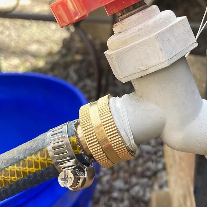 1/4" Barb, 3/8" Barb, 1/2" Barb, 5/8" Barb, 3/4" Barb x 3/4 Female GHT Thread（2 pcs of each）Solid Brass Water Hose End Repair Connector, Includes 14 Stainless Steel Clamps and 14 gaskets