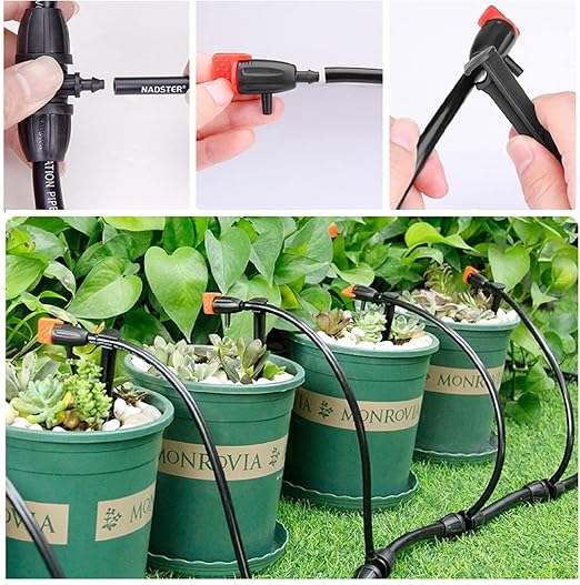 Garden Irrigation Dripper, 30 Pack Adjustable Drip Emitters Garden Succulent Watering Dripper Sprinkler for 4mm/7mm Hose for Home Succulents Plants Lawn Flower Irrigation System