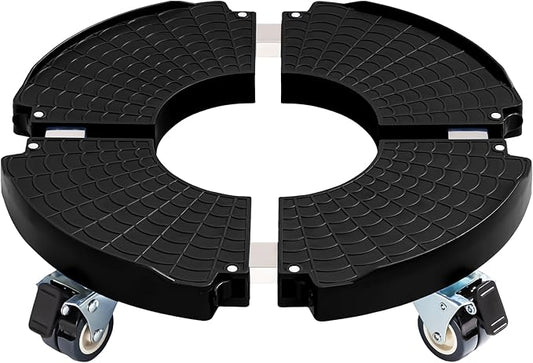 Idzo Heavy Duty Trolley Planter Caddy with Wheels 440lbs Capacity, Plant Pots Indoor and Out Door, Adjustable 15-21 in, Black