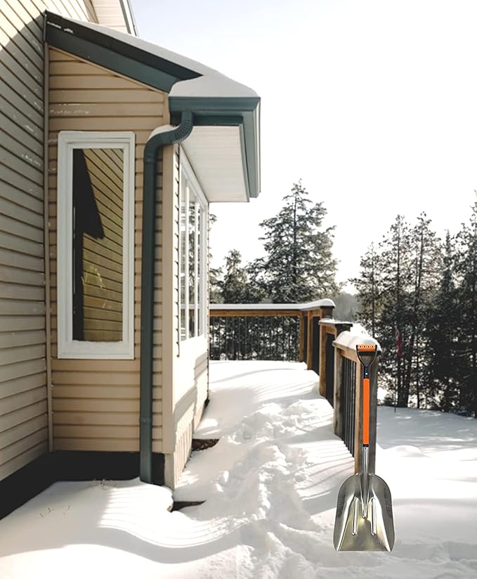 Ashman Aluminium 48 inch Snow Shovel with Large Head and Durable Handle. (Scoop Shovel, 2 Pack)