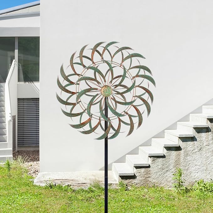 VEWOGARDEN 85” Large Metal Wind Spinners Outdoor Wind Sculpture Yard Art Kinetic Wind Spinners for Yard and Garden Patio Lawn Decor (20 * 85 inches)