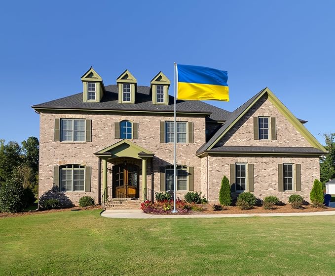 Ukraine Flag 5x8FT Ukrainian National Polyester Flag With 2 Grommets For Patriotic Ukrainian Themed Festival Events Party Decoration (Ukraine, 5x8FT)