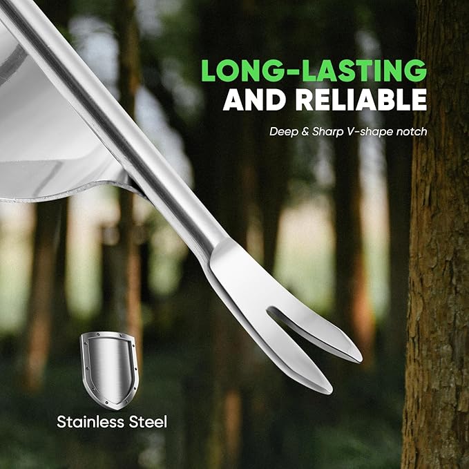 HW1 Hand Weeder Tool, Weed Puller Tool with Ergonomic Handle for Garden - Durable Unique Lever Design Dandelion Weeder Tool with V-Shaped Forks for Easy Weed Removal - in Gift Box