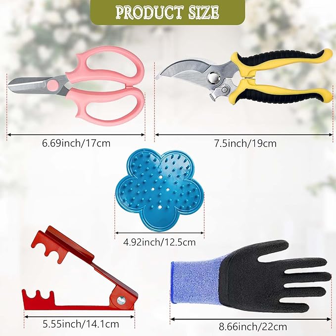 Floral Toolkit,Rose Thorn Remover Tool, Garden Pruning Shears Scissors Kit, Florist's Toolkit,Use for Florist Supplies (Toolkit)