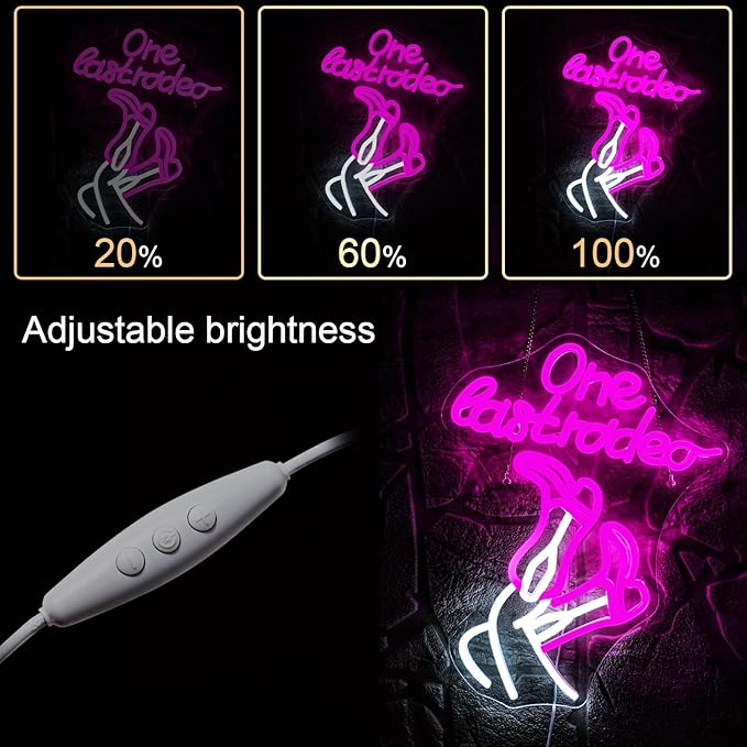 WLHOPE One Last Rodeo Neon Sign Cowboy Boots Neon Sign Led Sign,Dimmable Cowgirl Neon Signs for Wall Decor,Connectivity Via USB Licked Neon Light for Bedroom Home Bar Club Hotel Party Western Decor