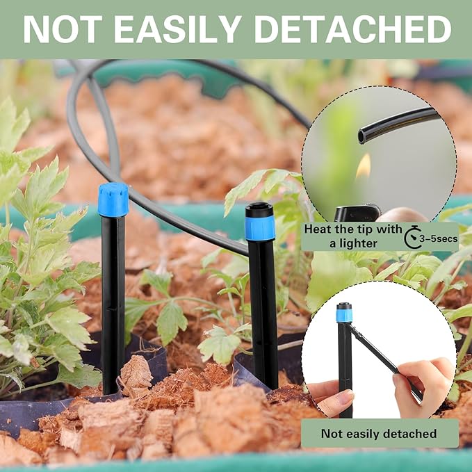 32 Pcs Drip Irrigation Emitters Drip Emitters for 1/4 Inch Tubing Irrigation Drippers Sprayer Adjustable 360 Degree Water Flow Drip for Garden Lawn Flower Bed Irrigation System (Blue)