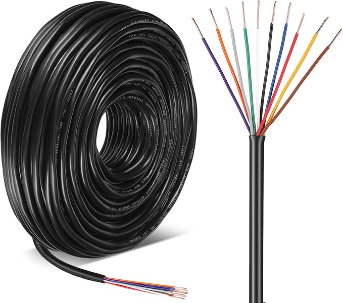 Hoolerry Solid Sprinkler System Wire 18 Gauge Irrigation Wire with UV Resistant PVC Jacket Sprinkler Cable for Underground Irrigation Field Central Control System 30v Ul Listed(18/10, 250 Ft)