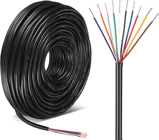 Hoolerry Solid Sprinkler System Wire 18 Gauge Irrigation Wire with UV Resistant PVC Jacket Sprinkler Cable for Underground Irrigation Field Central Control System 30v Ul Listed(18/10, 250 Ft)
