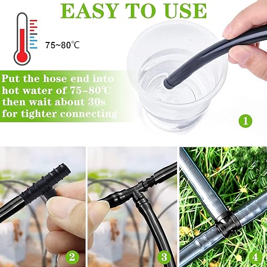 25PCS Drip Irrigation Barbed Tee Fitting Kits for 1/2 Inch Tubing 16MM OD .600" ID Barbed Tee Connectors Drip Line Connector Drip Hose Connector Drip Irrigation Sprinkler System for Garden Yard