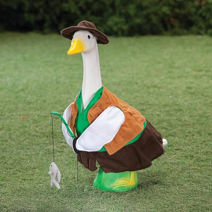 Miles Kimball Fishing Goose Outfit by GagglevilleTM, Fits Large 23" H Statue