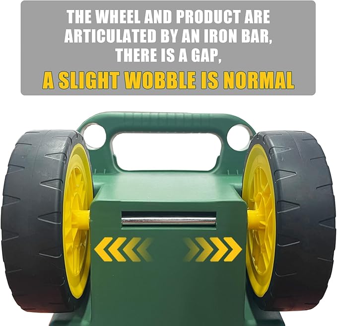 Torin AG594B Garden Cart Scooter and Seat: Garden Stool with Bench Seat and Interior Tool Tray, Rolling Storage for Weeding and Planting, Green/Blue/Black