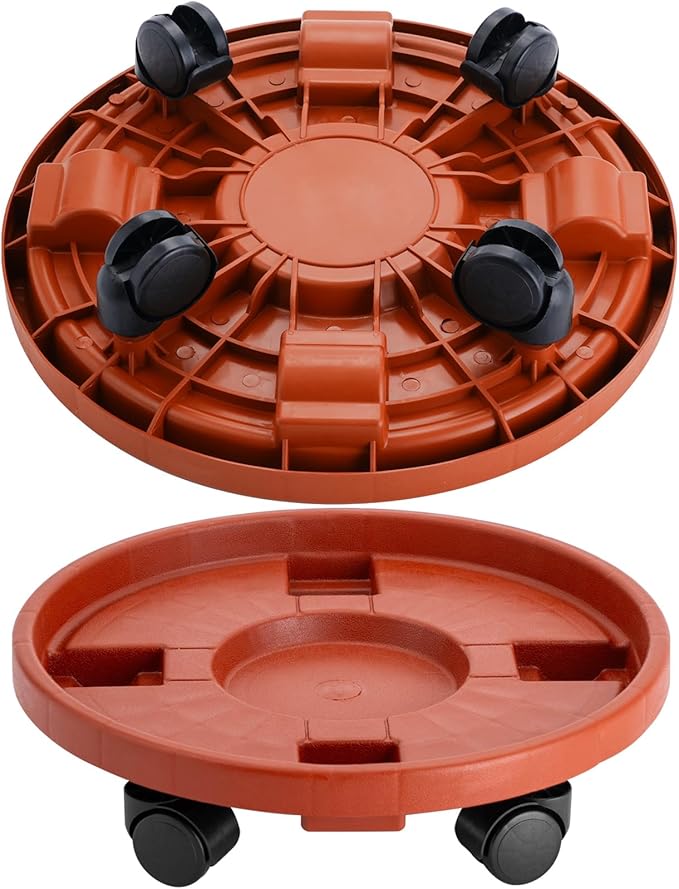 2 Pack 13IN Plant Caddy with Wheels Round Rolling Plant Stand Plant Dolly, 200lbs for Capacity Caddy for Indoor and Outdoor Use, Patio, Flower Pot