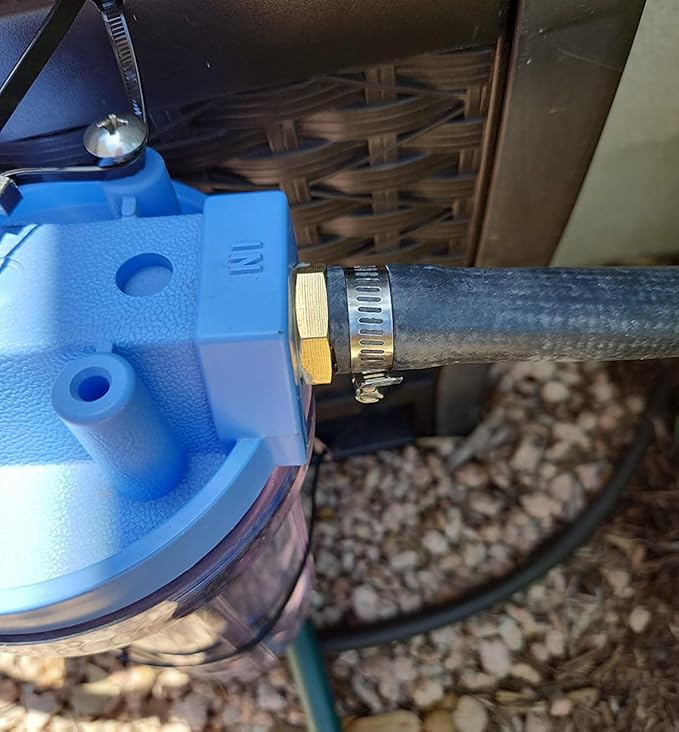 2Pcs 5/8" Barb x 3/4" Male GHT Thread Hex Brass Garden Water Hose Pipe Connector Copper Fitting with Stainless Clamp House/Boat/Lawn/Power Wash/Irrigation