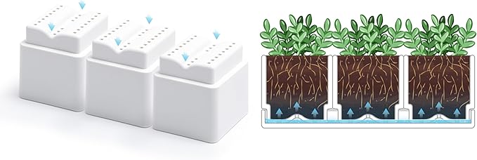 D'vine Dev Herb Garden Planter Set, Plastic Plant Pots with Drainage and Saucer, Indoor Succulent Cactus Vegetable Pot for Windowsill, Garden Balcony, White, Set of 2, 76-V-A-2