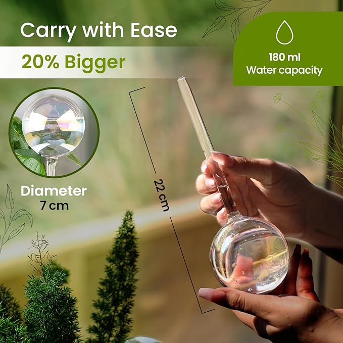 4 Pcs Iridescent Self Watering Globes, Glass Rainbow Plant Watering Globes, Self Watering Planter Insert, Automatic Plant Waterer Indoor, Plant Watering Devices, Plant Water Globes, Watering Bulb