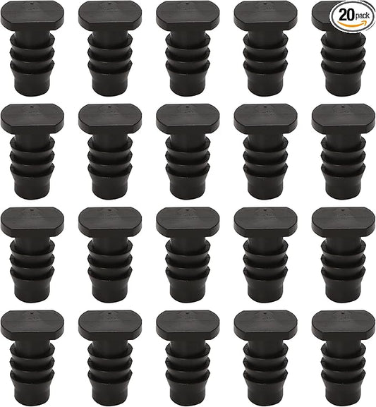 20pcs Irrigation End Cap Tubing Drip Plug Fittings, 3/8 Soaker Hose ID Barbed Parts for Line Goof Connector Garden System, Bore Capillary Tube Sealing Pipe 3/8'' Diameter Tools