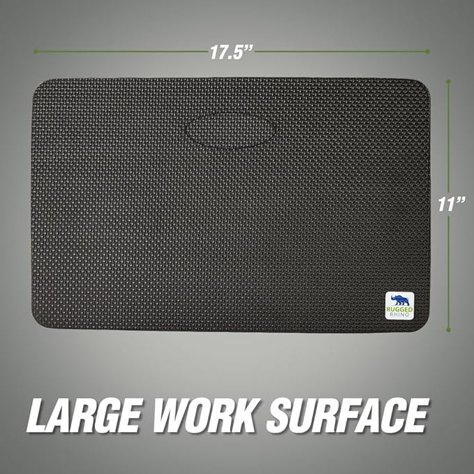 Rugged Rhino Soft Foam Kneeling Pad, Thick Knee Mat Resists Water, Durable Shock Absorbent Pads, Comfortable Strong Rebound, Gardening, Mechanic Tools, Bath Tub Essentials Onyx Black