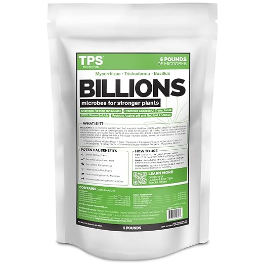 TPS NUTRIENTS Billions Concentrated Microbial Root Enhancer, 100% Water-Soluble with Mycorrhizae, Bacteria and Trichoderma, 5 Pound