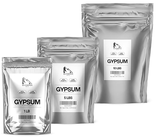 Gypsum Powder for Mushroom Substrate (10 lb), Lab Grade, Soil Amendment (Calcium Sulfate Dihydrate), Packaged in HEPA Enclosure