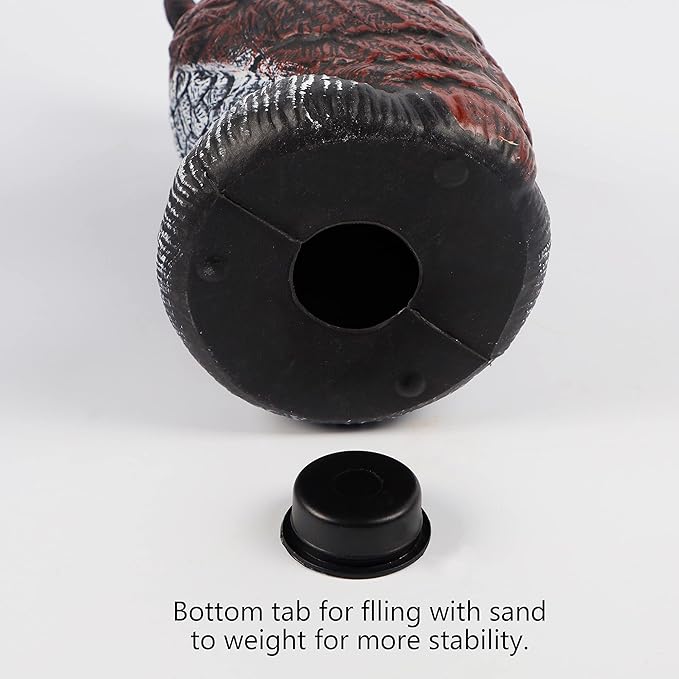 Hausse 2 Pack Fake Owl Decoy Bird Scarecrow Sculpture, Plastic Horned Owl Bird Deterrents with Yellow Claws, Garden Protectors, Large Nature Enemy Pest Repellent for Outdoor Garden Yard