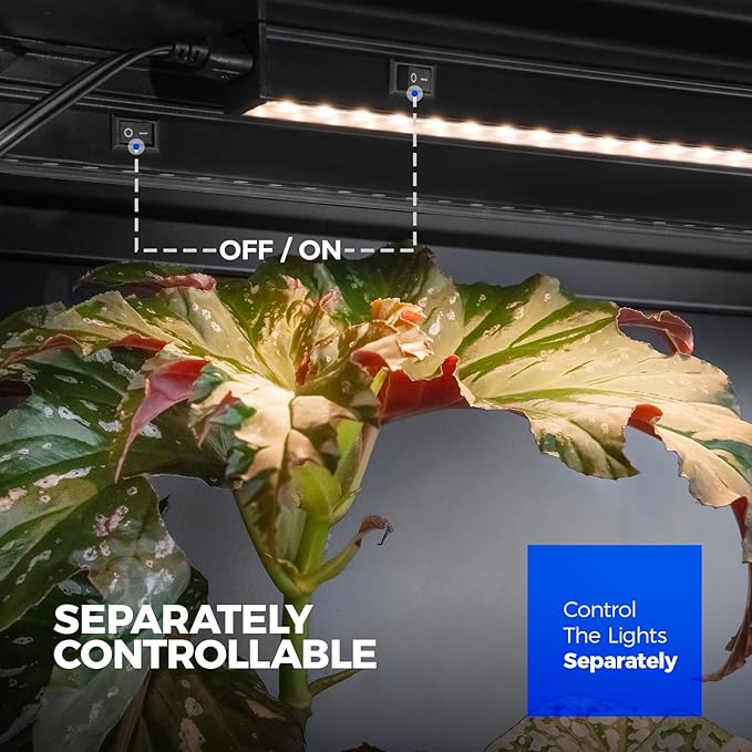 Barrina T5 Grow Lights for Indoor Plants, 4FT 160W (8 X 20W) Plant Grow Lights Indoor with Magnetic Bar, Linkable Plant Growing Lamps with Black Cover, Plug and Play, Yellow, 8 Packs