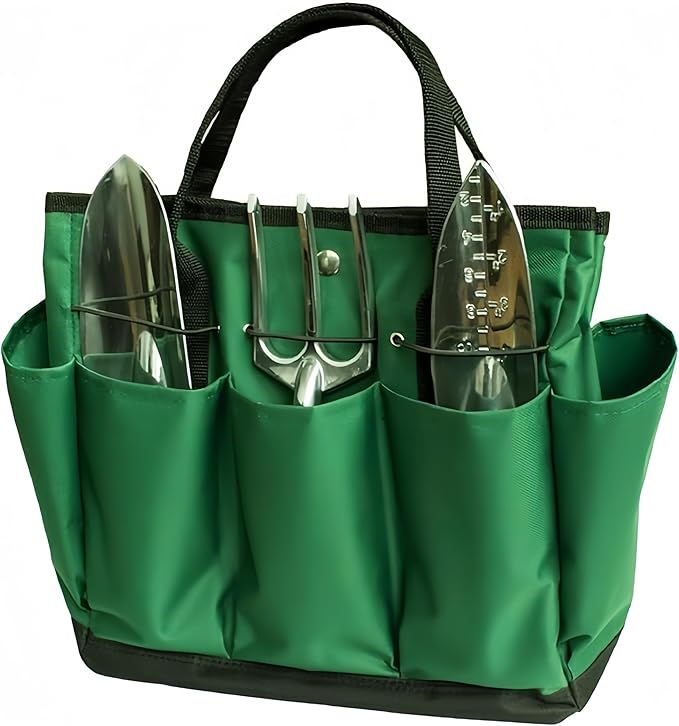 Gardening Tote Bag Garden Tool Bag Garden Tote Home Organizer Gardening Tool Kit Holder Oxford Bag Gardening Tools Organizer Tote Lawn Yard Bag with 8 Pockets
