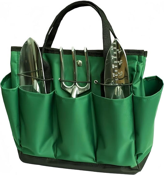 Gardening Tote Bag Garden Tool Bag Garden Tote Home Organizer Gardening Tool Kit Holder Oxford Bag Gardening Tools Organizer Tote Lawn Yard Bag with 8 Pockets