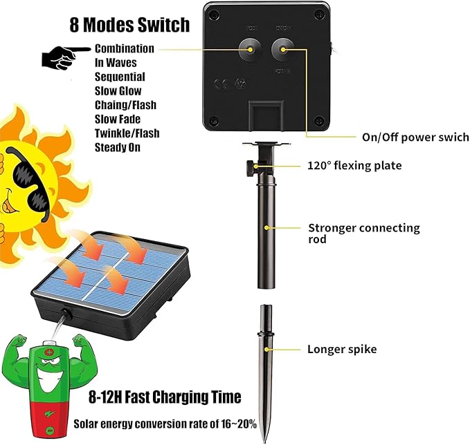Solar Rope Light 2 Pack Waterproof IP65 39FT 100LEDs Outdoor LED ‎Solar Outdoor Lights for Party Garden Yard Home Wedding Christmas Halloween Holiday Tree Decoration Lighting