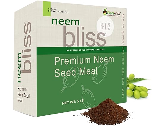 Neem Bliss (5lbs) - Organic Neem Meal Fertilizer for Plants - OMRI-Listed Neem Cake - Neem Seed Meal for Plants - Neem Fertilizer for Plants - Organic Fertilizer for Plants, Lawns, & Gardening