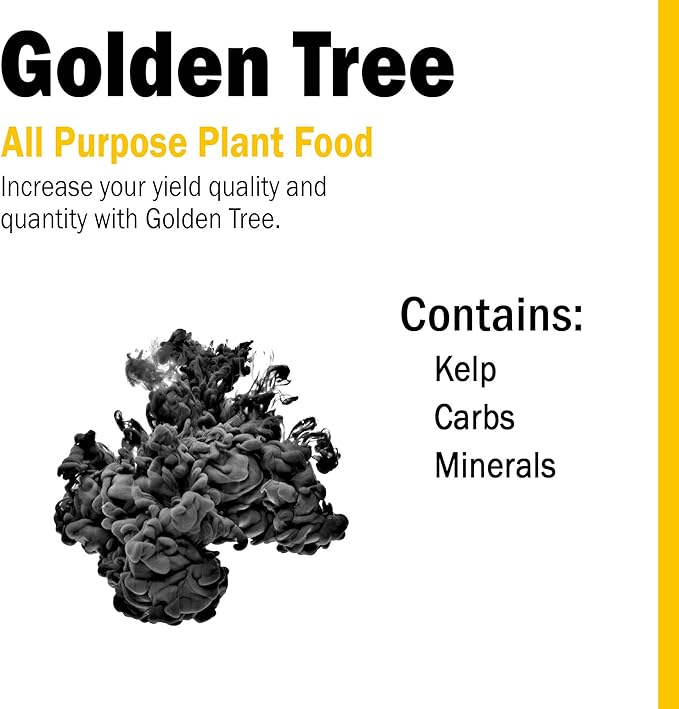 Humboldts Golden Tree: Best Plant Food for Plants & Trees - All-in-One Concentrated Additive - Vegetables, Flowers, Fruits, Lawns, Roses, Tomatoes & More (Box of 25 2-Ounce Bottles)