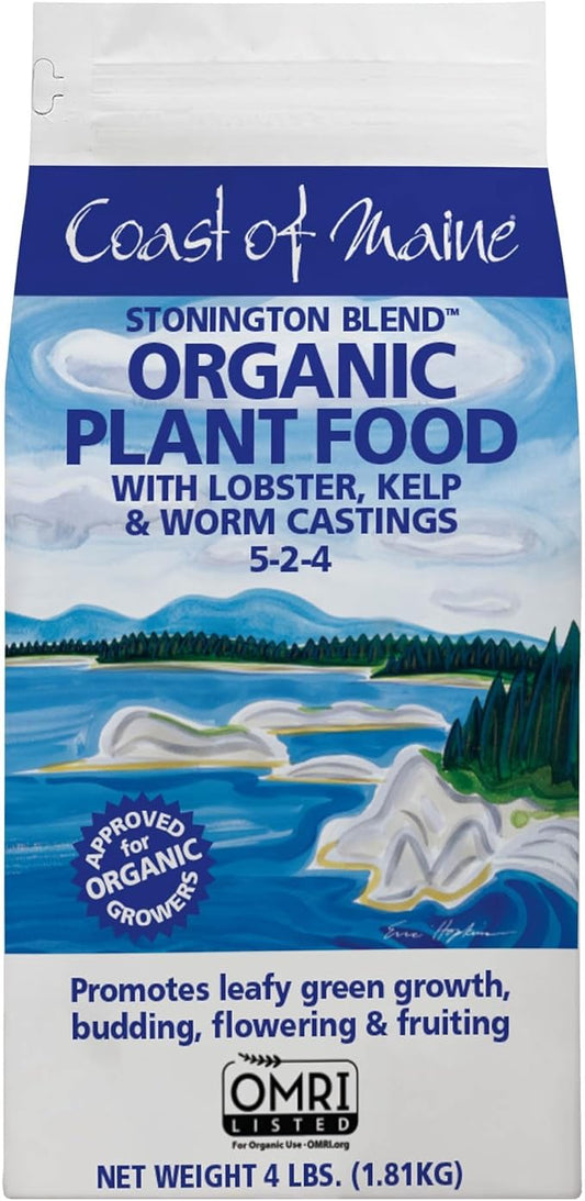 Coast of Maine (4lb) Stonington Blend Organic Plant Food with Lobster, Kelp and Worm Castings - OMRI Listed